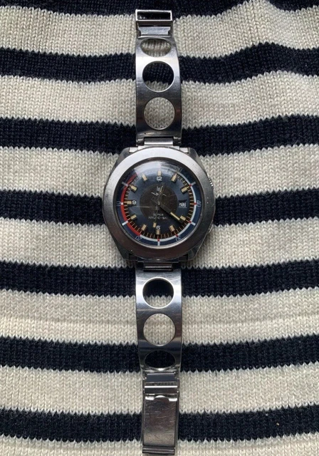 Montre Vintage LIP NAUTIC Acier Mécanique - Modèle R233 Circa 1940, Fonctionnelle