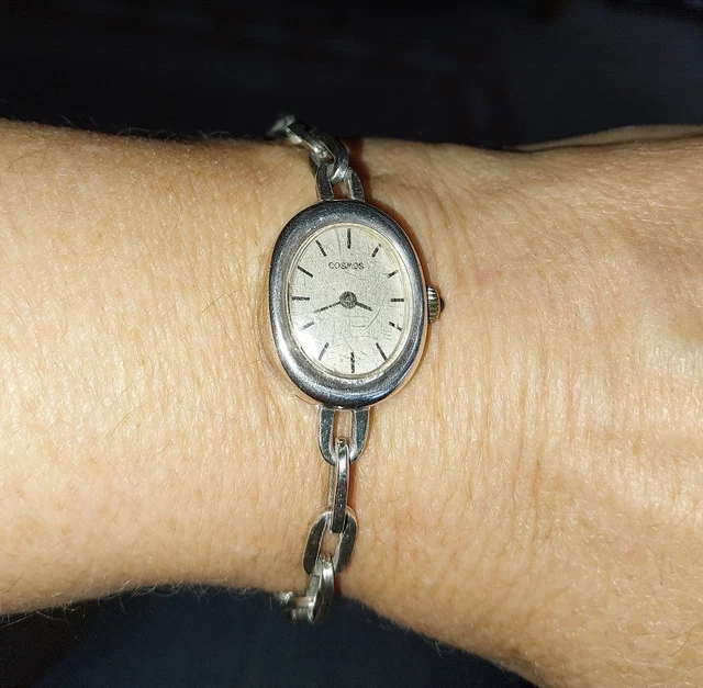 Montre Vintage Cardinet 1970 En Argent Massif - Mouvement Mécanique Manuel - 41g - Femme