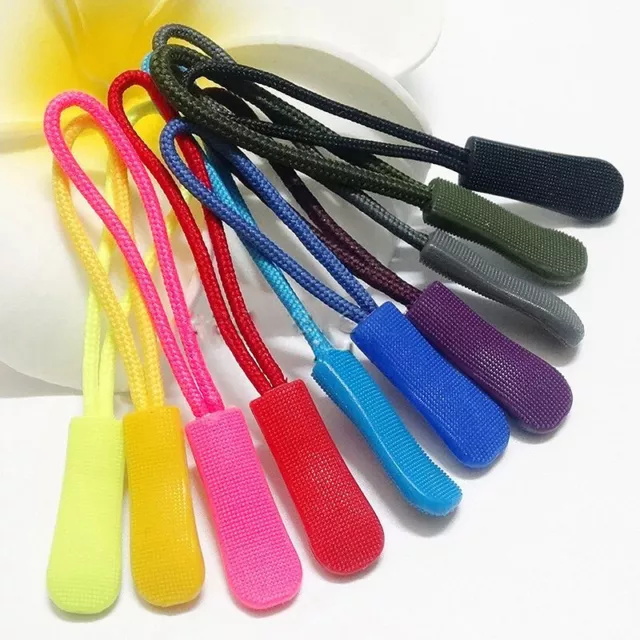 10Pcs Zipper Pull Puller End Fit Rope Tag Fixer Zip Cord Bag Replacement Repair