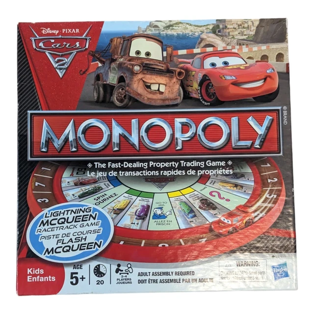 MONOPOLY DISNEY PIXAR Cars 2 Board Game Kids - Hasbro 2011 - 100% ...