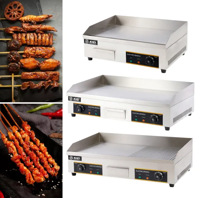 Electric Griddle Flat Top BBQ Grill Hot Plate Countertop Kitchen Commercial UK