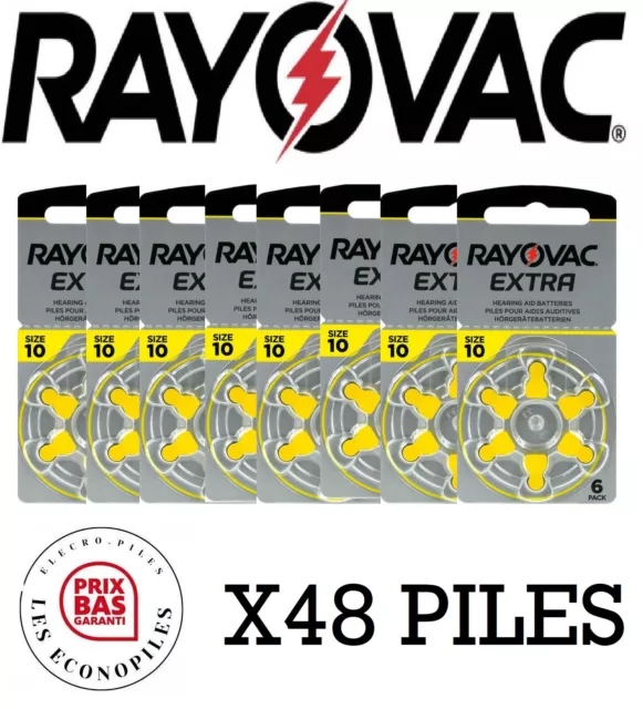 Lot de 48 piles boutons auditive 10 PR70 Rayovac EXTRA 1.45V OFFRE PROMO