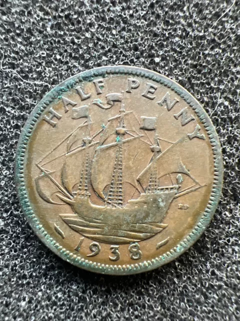 George VI Half Penny Coin 1938