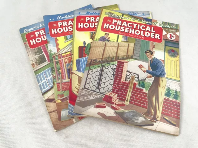 4 x Vintage Practical Householder Magazine. 1956