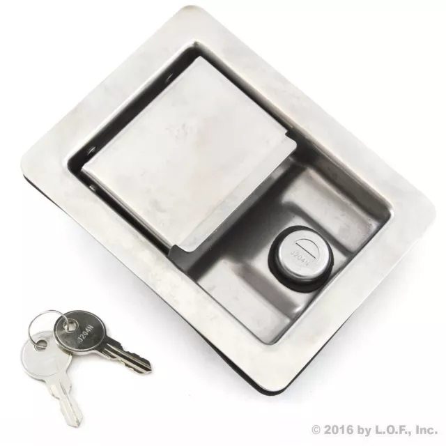 Toolbox Lock Stainless Door Trailer RV Latch Handle Weld Screw Paddle Key Large