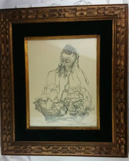 Original Seymour Rosenthal Lithograph Print 1962 Pencil Signed Jewish Judaica