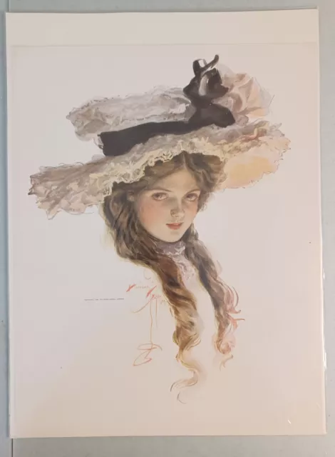 Vintage “Gibson Girl” Wearing Hat Fisher Harrison Print- Bobbs Merrill Company