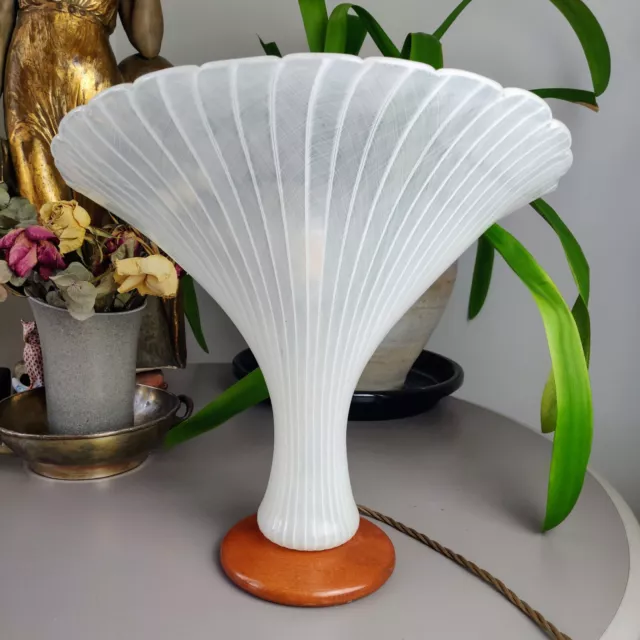 Venini Murano "Trine" Glass Table Lamp Art Deco