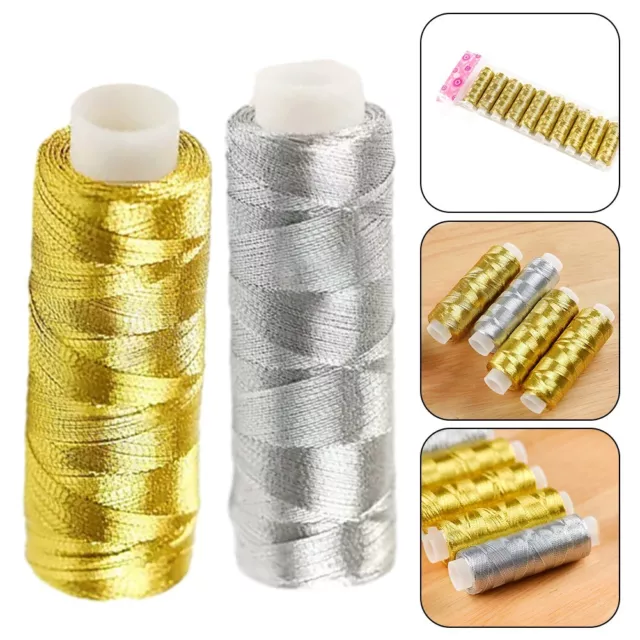 Brighten Up Your Sewing Projects with Shiny Silver and Gold Thread 200 Meters