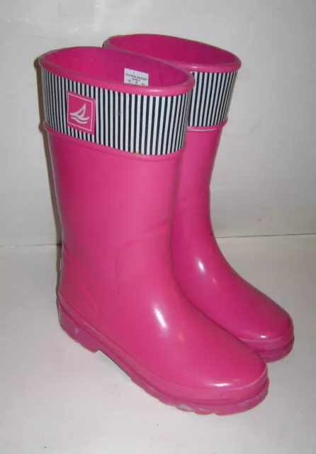 SPERRY TOP SIDER PELICAN GIRLS TALL RAIN BOOTS SHOES WATERPROOF RUBBER sz 1 PINK SPERRY TOP SIDER PELICAN GIRLS TALL RAIN BOOTS SHOES WATERPROOF RUBBER sz 1 PINK