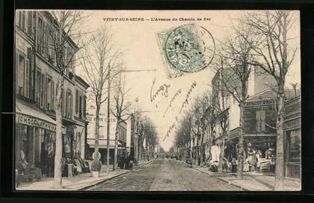 CPA Vitry-sur-Seine, L'Avenue du Chemin de Fer