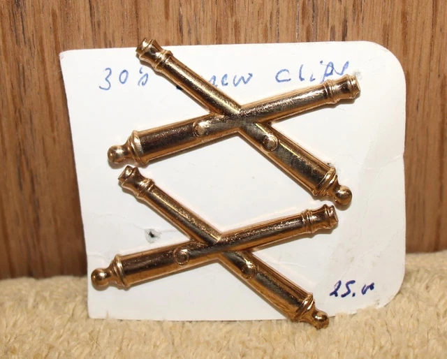 VINTAGE PRE WWII 30's US ARMY OFFICER'S FIELD ARTILLERY COLLAR SCREW INSIGNIA