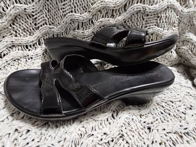 Athena Alexander Platform Slip-on Sandals Black Size 8 US