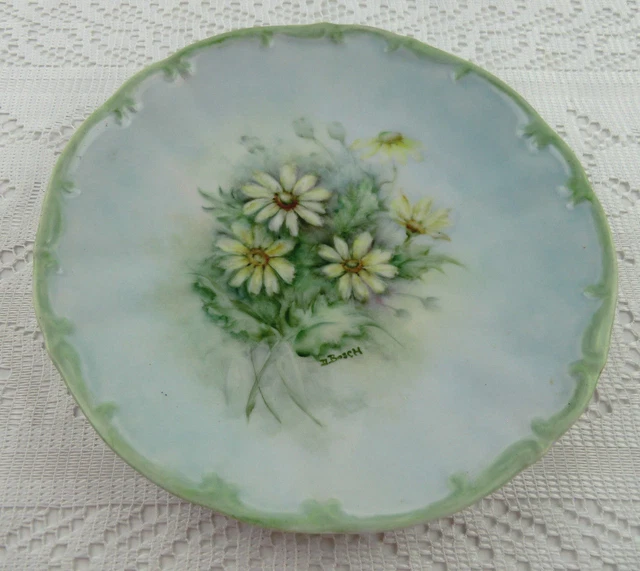 Vintage Bavaria Germany 244 Daisy Floral 8" Plate Bosch Bareuther Waldsassen