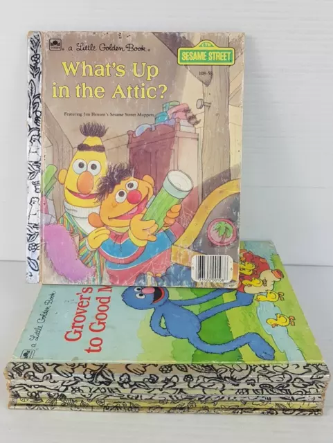 A Little Golden Book Sesame Street Books x7 Hardcover 1970's, 80's and 90's