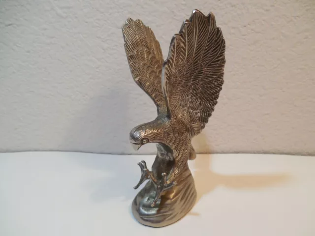 Hampshire Genuine Silver Plated American Eagle Sculpture Figurine ~ 5" Tall
