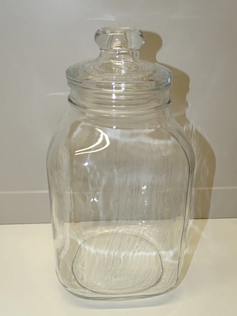 *ANCIEN POT EN VERRE Moulé avec couvercle VERRE déco CUISINE COLLECTION  D