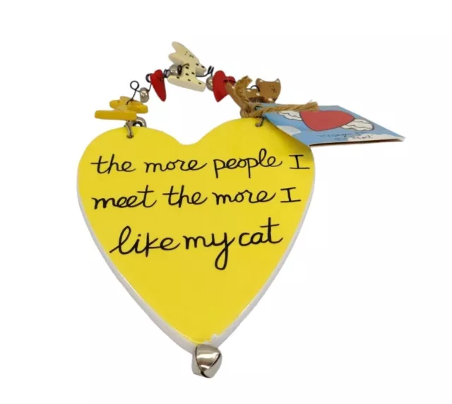 Silvestri Sandra Magsamen The More I Like My Cat Heart Shaped Plaque READ!!