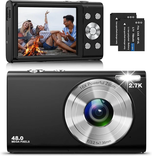 Men Click Camera Focus DIGITAL CAMERA, AUTOFOCUS Compact Camera HD 2.7K 48MP with 2.8