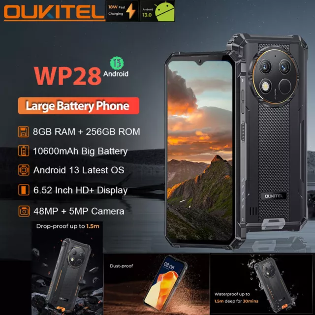 Oukitel WP28 Rugged Smartphones 6.52Inch Octa Core 8GB+256GB