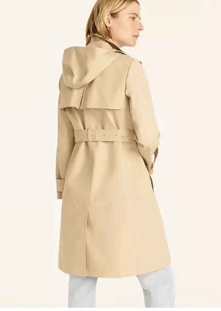 J.Crew Womens $348 Petite New Icon Trench Coat Vintage Khaki Size P2 BF458 3