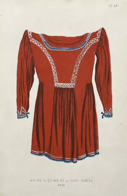 Original 1850 Seneca Native American Over Dress Print,Indian,Old,New York,NY