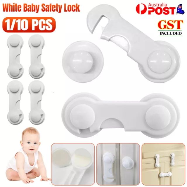 1-10x Baby Safety Lock Child Adhesive Cupboard Cabinet Fridge Drawer Door Locks