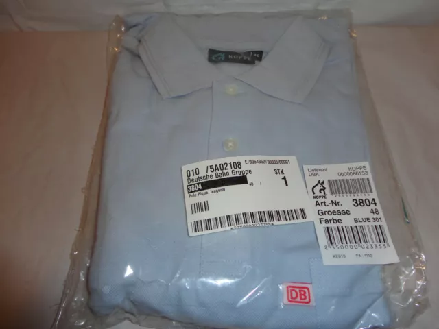 POLOSHIRT Langarm - Deutsche Bahn - 3804 - Größe 48 - hellblau - Koppe DB