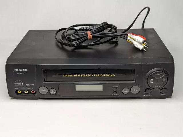 Sharp Vc H822 Vcr Vhs Tape Player Recorder 4head Hi Fi Tested Works