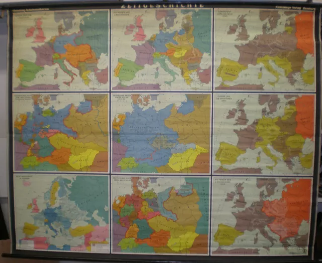 Schulwandkarte Map Carte Temps Geschichte Murale Schulkarte Géographique