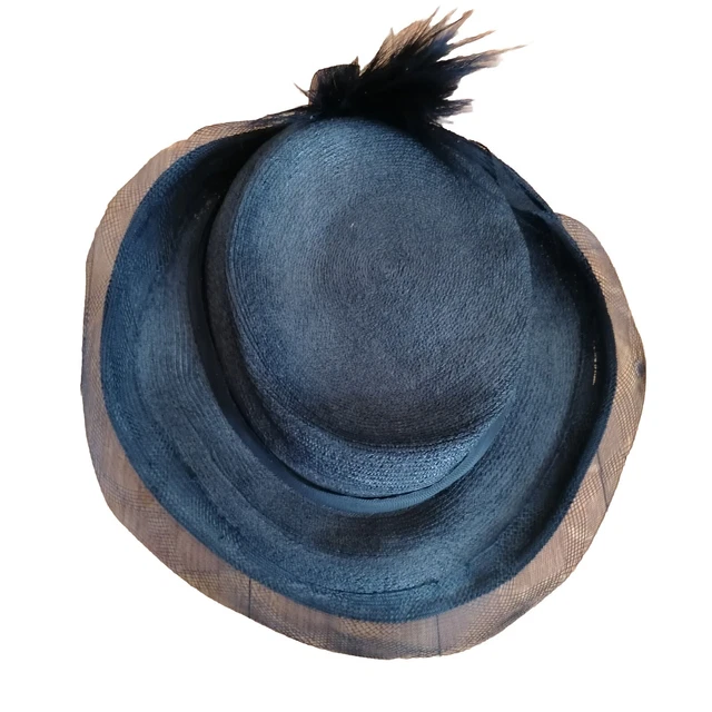 Vintage cappello donna Con  piuma - Old Woman hat