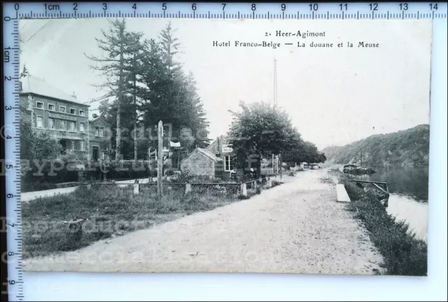 Belgique Heer-Agimont 1900 Douane Hôtel Franco-Belge Meuse Rare Carte Postale