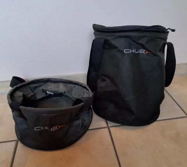 2 × Falteimer Set - CHUB Eimer Bucket - Futter Karpfenangeln/Karpfenfischen TOP!