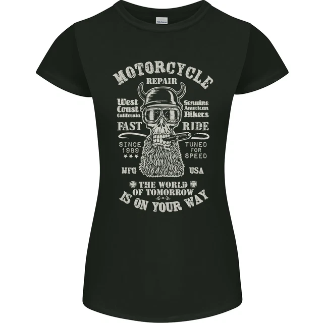 T-shirt riparazione moto biker donna petite cut