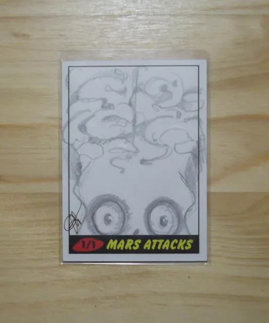 2012 Topps Mars Attacks Heritage Sketch card - Erase and Redraw!