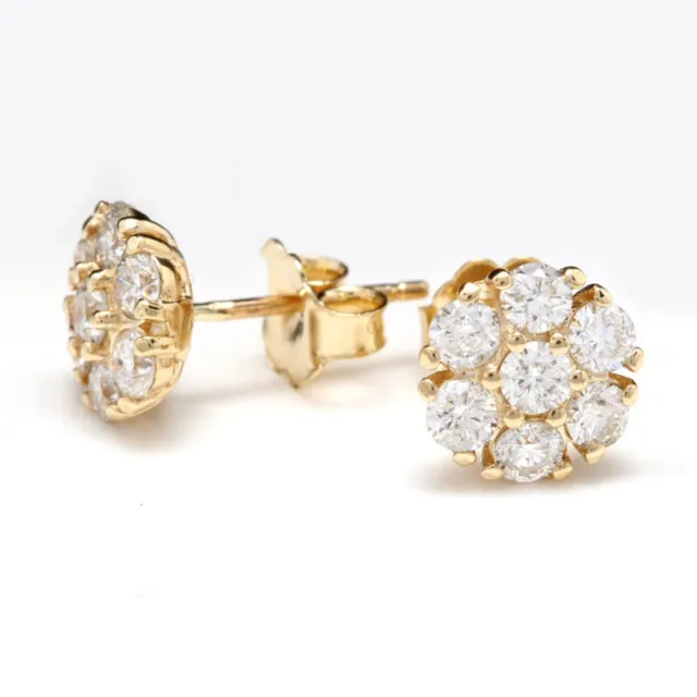 18k Yellow Gold Plated Stud Earrings Fashion Cubic Zirconia Jewelry Gifts A Pair