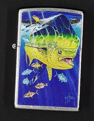 Guy Harvey Bull Dolphin Fish -  Zippo Lighter Street Chrome 80961