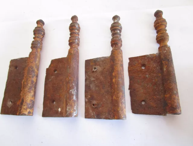 2 Pairs of Old Pin IN Larder-En Iron Forgé-antique Iron Door hinges-19è