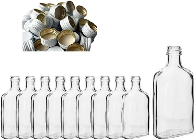 Lot De 20 Bouteilles En Verre Vides 200 Ml – Bouchon à Vis Blanc 28 MCA – Pour Jus, Sirop, Liqueur, Huile – Remplissage Maison