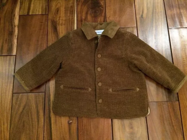 First Impressions Boy Brown Corduroy lined Jacket 12 mons -very cute