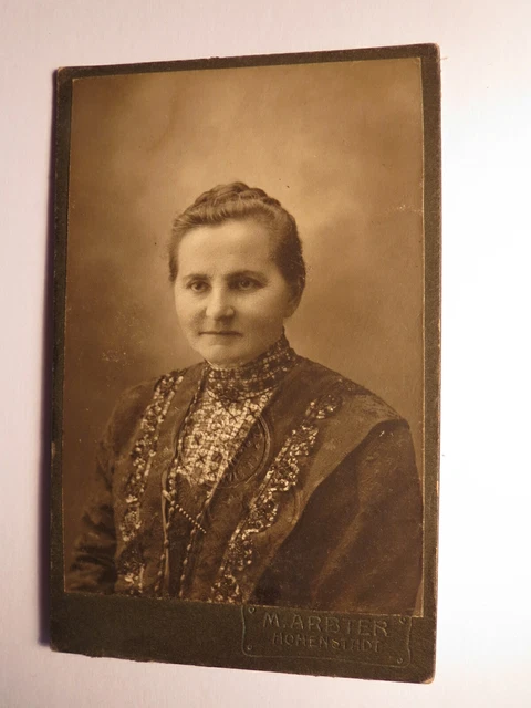 Anna Anderle - carta d'identità ferrovie statali Olmütz 1913 / CDV M. Arbter Hohenstadt