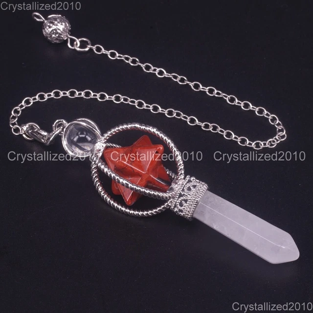 Natural Gemstones Merkaba Pendulum Healing Crystal Pointed Reiki Chakra Pendant 3