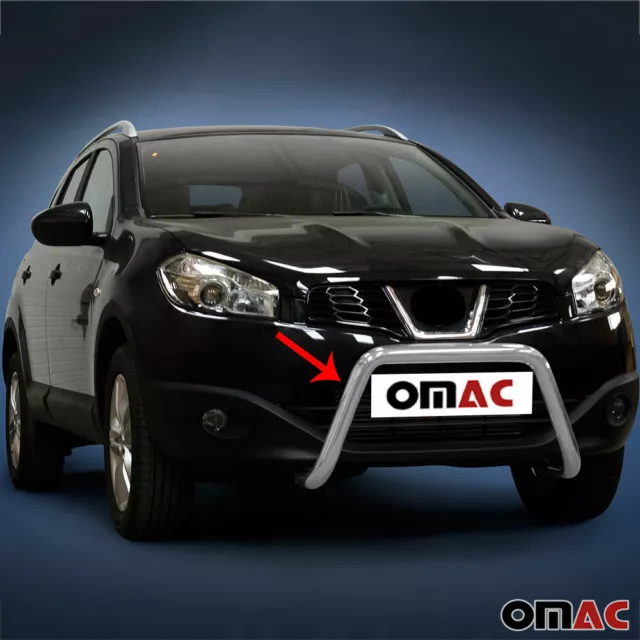 Frontbügel Frontschutzbügel für Nissan Qashqai 2010-2013 mit ABE Stahl Silber