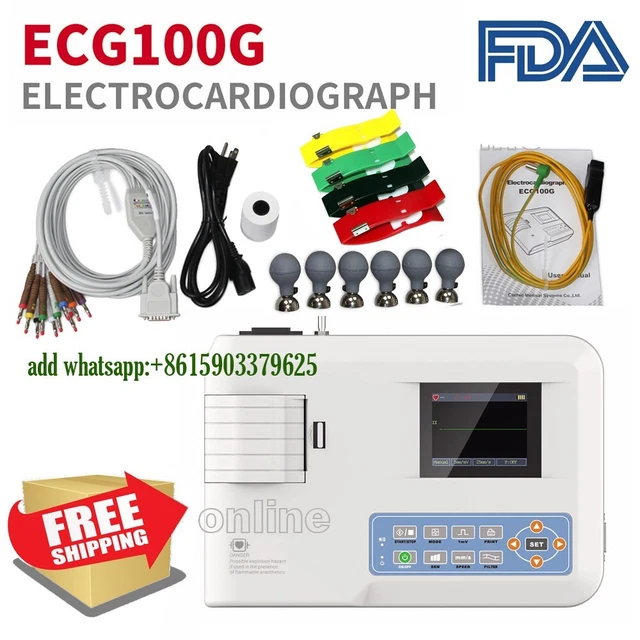 CONTEC DIGITAL ONE Channel 12 lead ECG EKG Machine Electrocardiograph ...