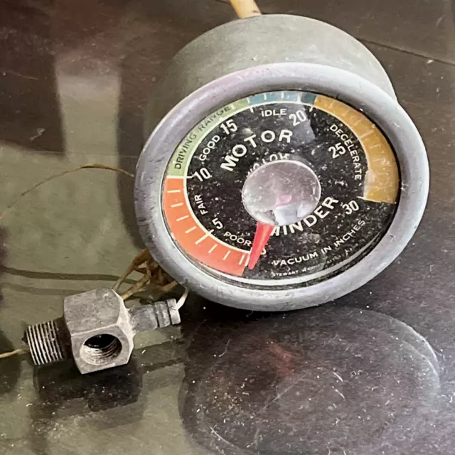 60’s Vintage Stewart Warner 2-5/8”  Vacuum  Gauge Ford  Molar Chevy Motor Minder