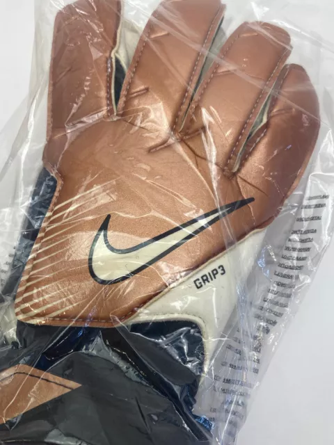 NWT Nike GK Grip 3 Adult Goalkeeper Soccer Gloves Copper Size 8 DV3097-810 $80