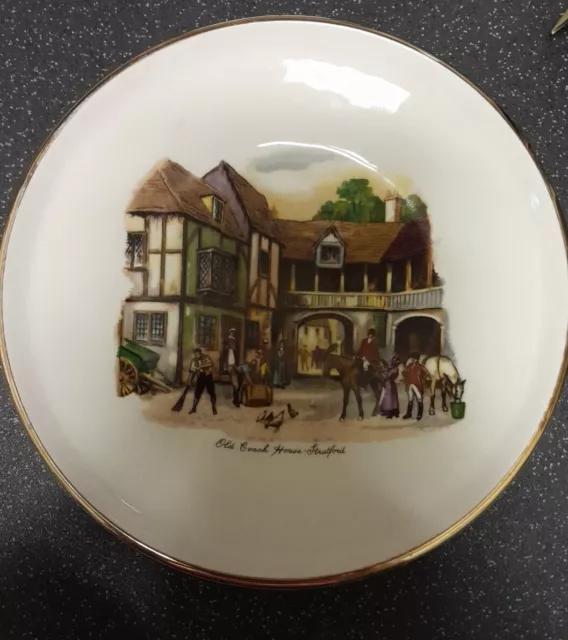 Liverpool Road Pottery Display Plate 'old Coach House Stratford' 16cm