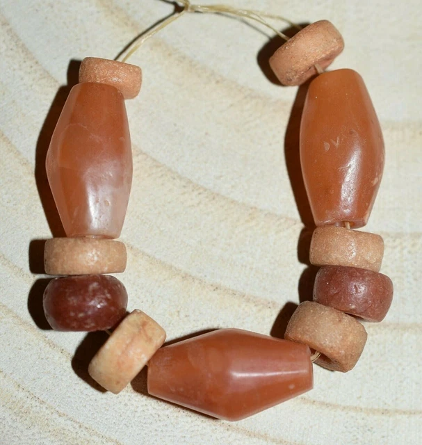 Ancient Agate Stone Excavated Djenne Dig Beads Mali African Trade 1000 Years Old