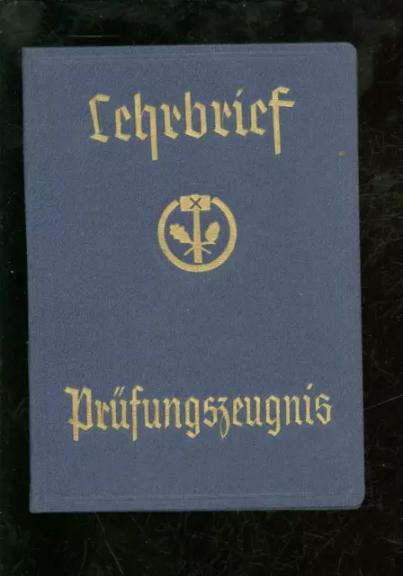 Lehrbrief Prüfungszeugnis  Putzmacherhandwerk 1943