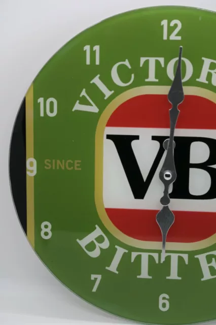 17 Cm Vb Victoria Bitter Beer Glass Wall Clock Collectable Man Cave Garage Shed 2